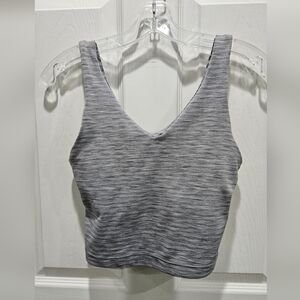 Athleta Transcend Stripe V-neck Cropped Sports Bra/tank XS D-DD